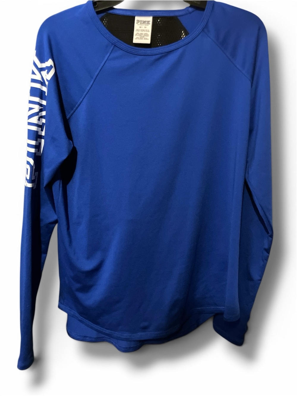 NWOT! VS PINK VICTORIA’S SECRET Blue Long Sleeve Athletic Tee Shirt X-Small
